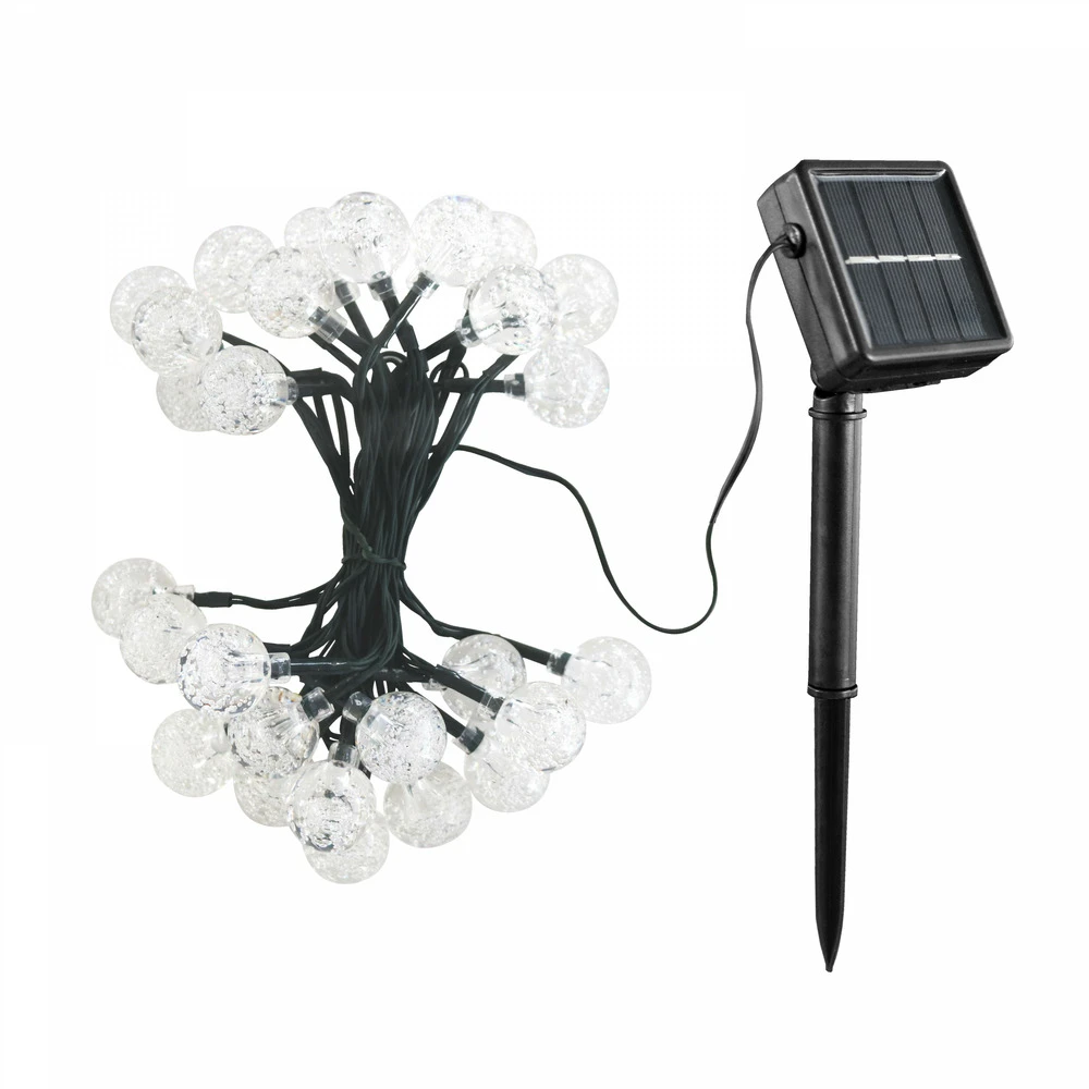 Guirlande 30 Boules Transparentes Led Jaunes 6.5m 1 Guirlande 30 Boules Transparentes Led Jaunes 6.5m