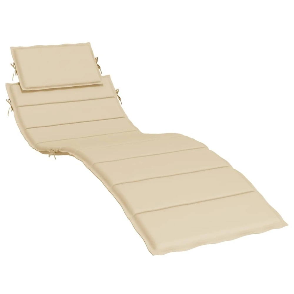 VIDAXL Coussin De Chaise Longue Beige 186x58x3 Cm Tissu Oxford 2 VIDAXL Coussin De Chaise Longue Beige 186x58x3 Cm Tissu Oxford – Image 2
