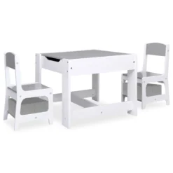VIDAXL Table Pour Enfants Avec 2 Chaises Blanc Mdf
