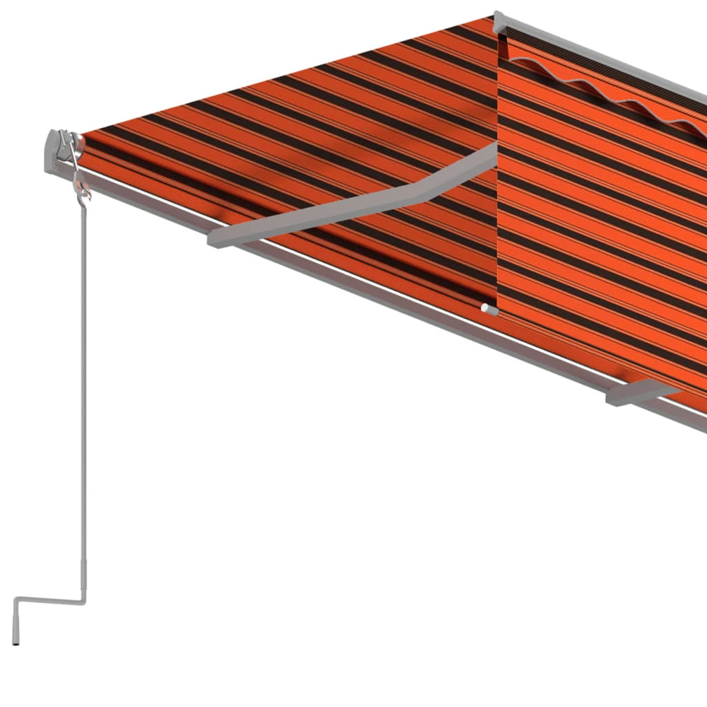 VIDAXL Auvent Manuel Rétractable Avec Store 4x3 M Orange Et Marron 5 VIDAXL Auvent Manuel Rétractable Avec Store 4x3 M Orange Et Marron – Image 5