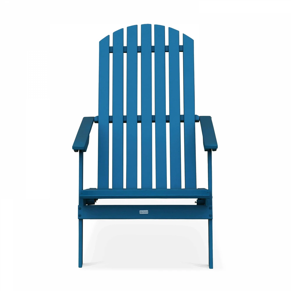 Lot De 2 Fauteuils Pliant En Bois D'eucalyptus Bleu Pacific 2 Lot De 2 Fauteuils Pliant En Bois D'eucalyptus Bleu Pacific – Image 2