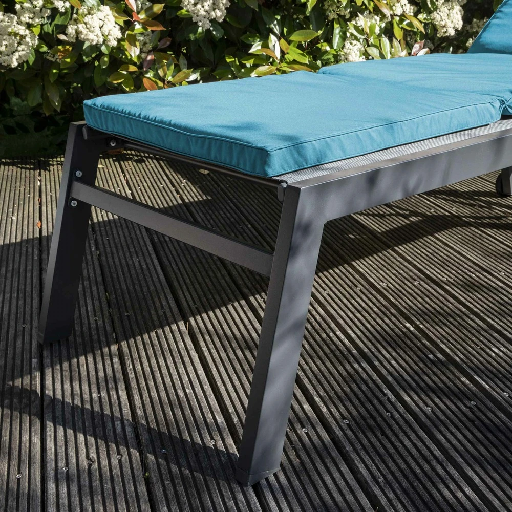 Coussin De Bain De Soleil En Polyester Bleu 6 Coussin De Bain De Soleil En Polyester Bleu – Image 6