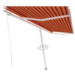 VIDAXL Auvent Manuel Rétractable Sur Pied 500x300 Cm Orange Et Marron 9 VIDAXL Auvent Manuel Rétractable Sur Pied 500x300 Cm Orange Et Marron -Konst Decor Magasin e27191f928416909