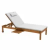 Bain De Soleil Avec Coussin Et Tablette En Bois écru