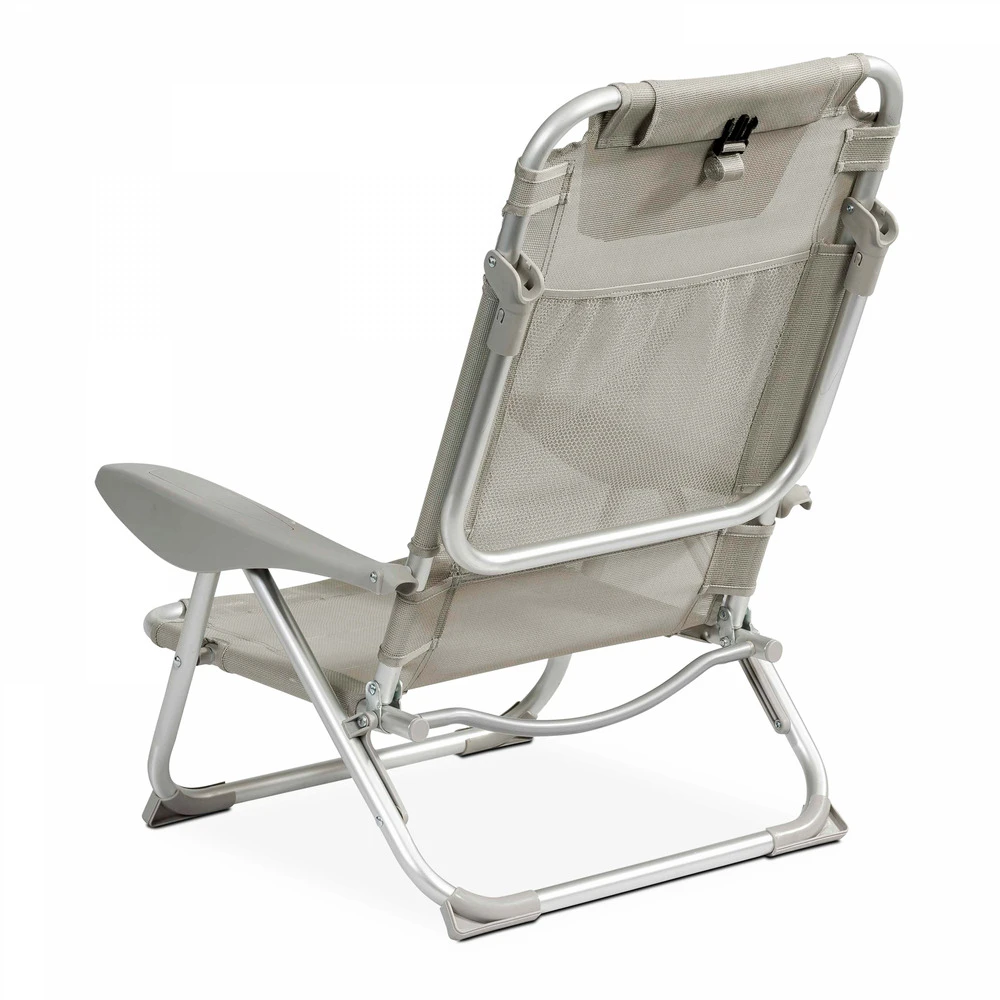 Lot De 2 Fauteuils Clic Clac Des Plages En Polyester Gris 3 Lot De 2 Fauteuils Clic Clac Des Plages En Polyester Gris – Image 3