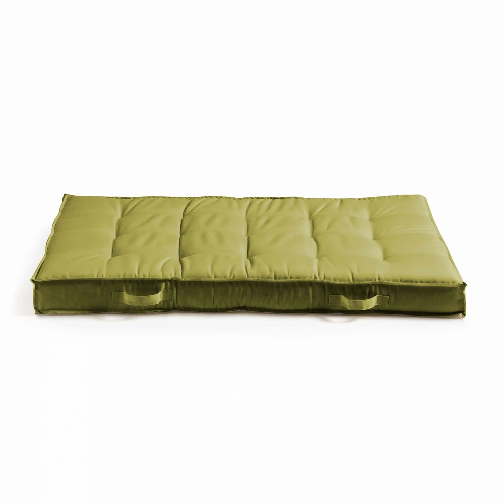 Coussin De Sol Ou D'assise Matelassé Polyester Vert 120 X 80 X 12cm 2 Coussin De Sol Ou D'assise Matelassé Polyester Vert 120 X 80 X 12cm – Image 2