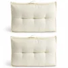 Lot 2 Coussins Palette Dossier Polyester Blanc 60x40x12 Cm