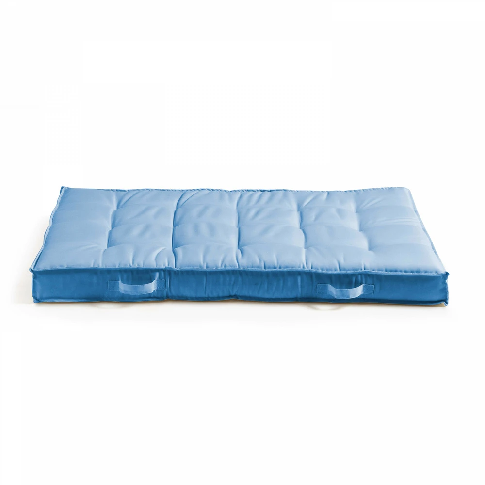 Coussin De Sol Ou D'assise Matelassé Polyester Bleu 120 X 80 X 12cm 2 Coussin De Sol Ou D'assise Matelassé Polyester Bleu 120 X 80 X 12cm – Image 2