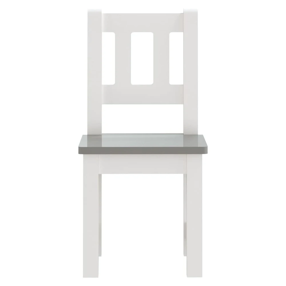 VIDAXL Ensemble De Table Et Chaises Enfants 3 Pcs Blanc Et Gris Mdf 5 VIDAXL Ensemble De Table Et Chaises Enfants 3 Pcs Blanc Et Gris Mdf – Image 5