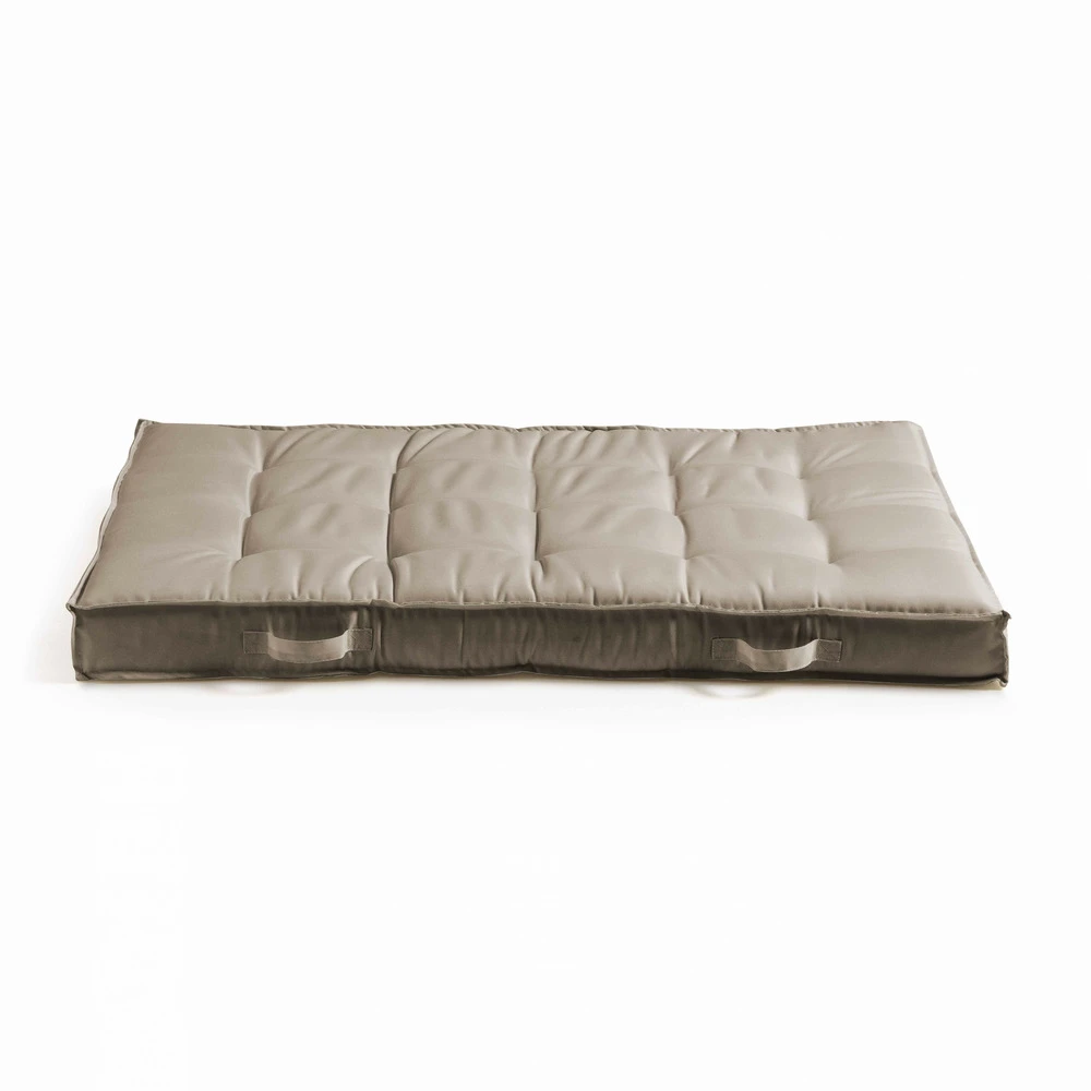 Coussin De Sol Ou D'assise Matelassé Polyester Taupe 120 X 80 X 12cm 2 Coussin De Sol Ou D'assise Matelassé Polyester Taupe 120 X 80 X 12cm – Image 2