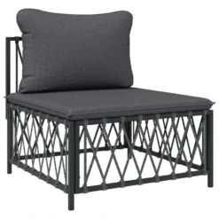 VIDAXL Canapé Central De Jardin Avec Coussins Anthracite Tissu Tissé